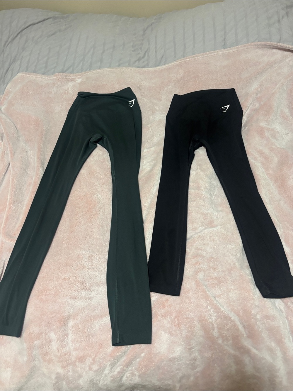 Gymshark Black and Dark Green Kids High-Waist Leggings